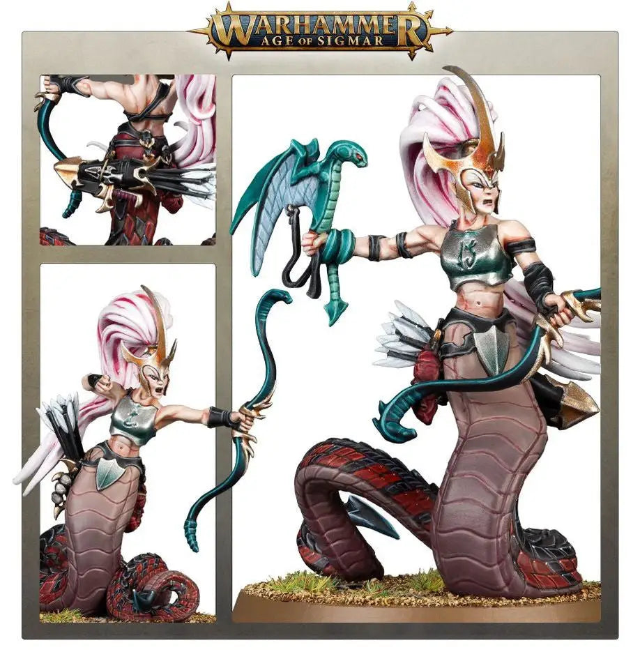Warhammer Age of Sigmar Melusai Ironscale miniature from Daughters of Khaine Blood Sisters with heartseeker bow for close combat