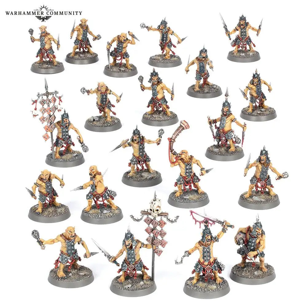 Painted Warhammer figurines of skeletal warriors showcasing impressive hobgrot details