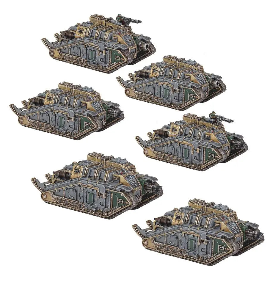 Six Dracosan Armoured Tanks with Camouflage for Solar Auxilia in Warhammer Legions Imperialis