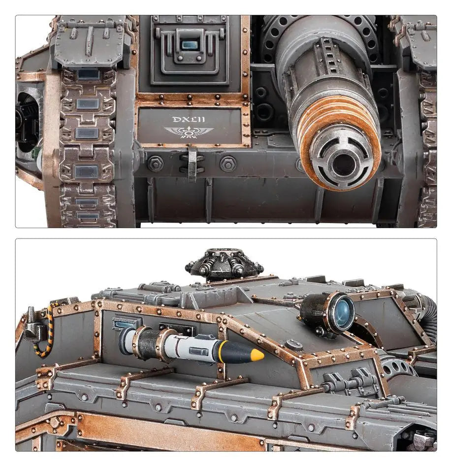 Heavily armored Valdor Tank Destroyer from Solar Auxilia with bronze metallic trim