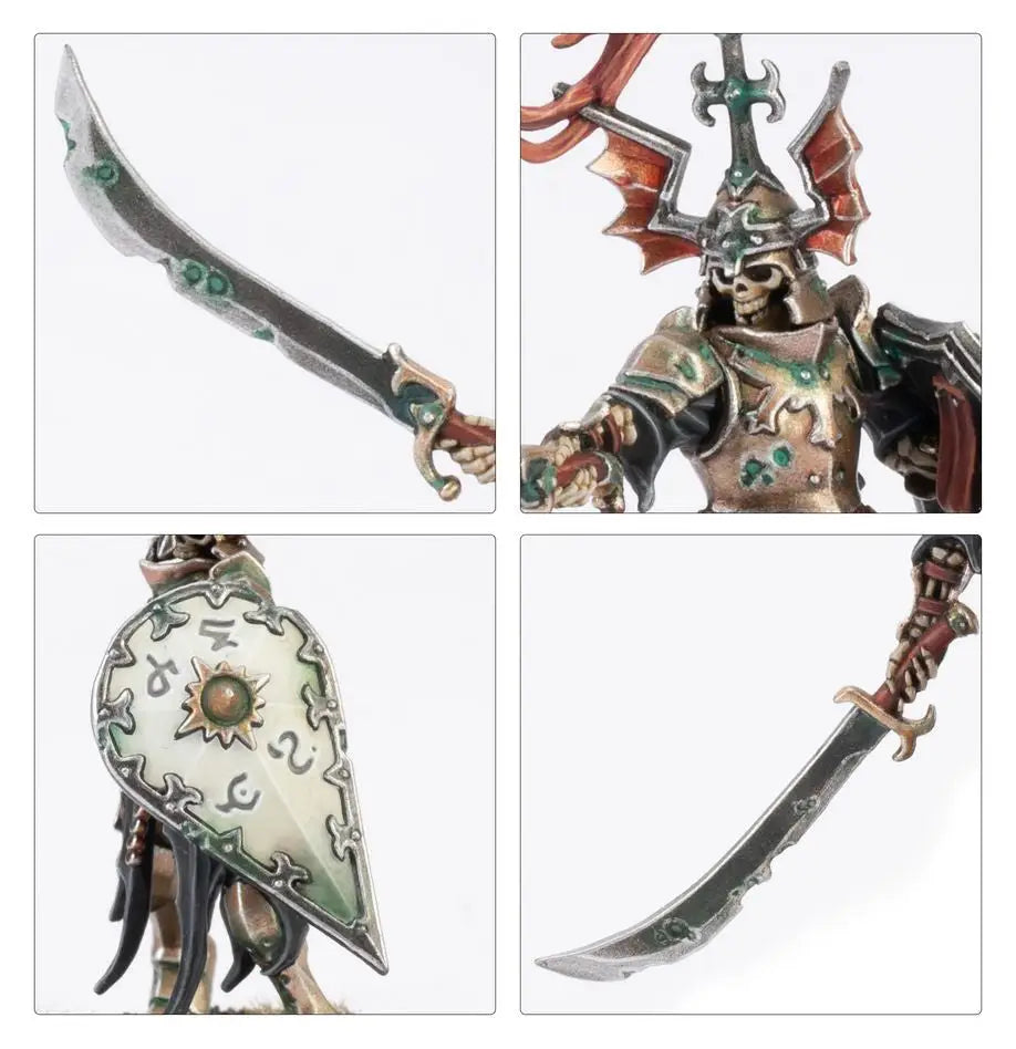 Miniature Skeleton Warrior with Sword and Shield from Warhammer SOULBLIGHT GRAVELORDS Barrow Guard