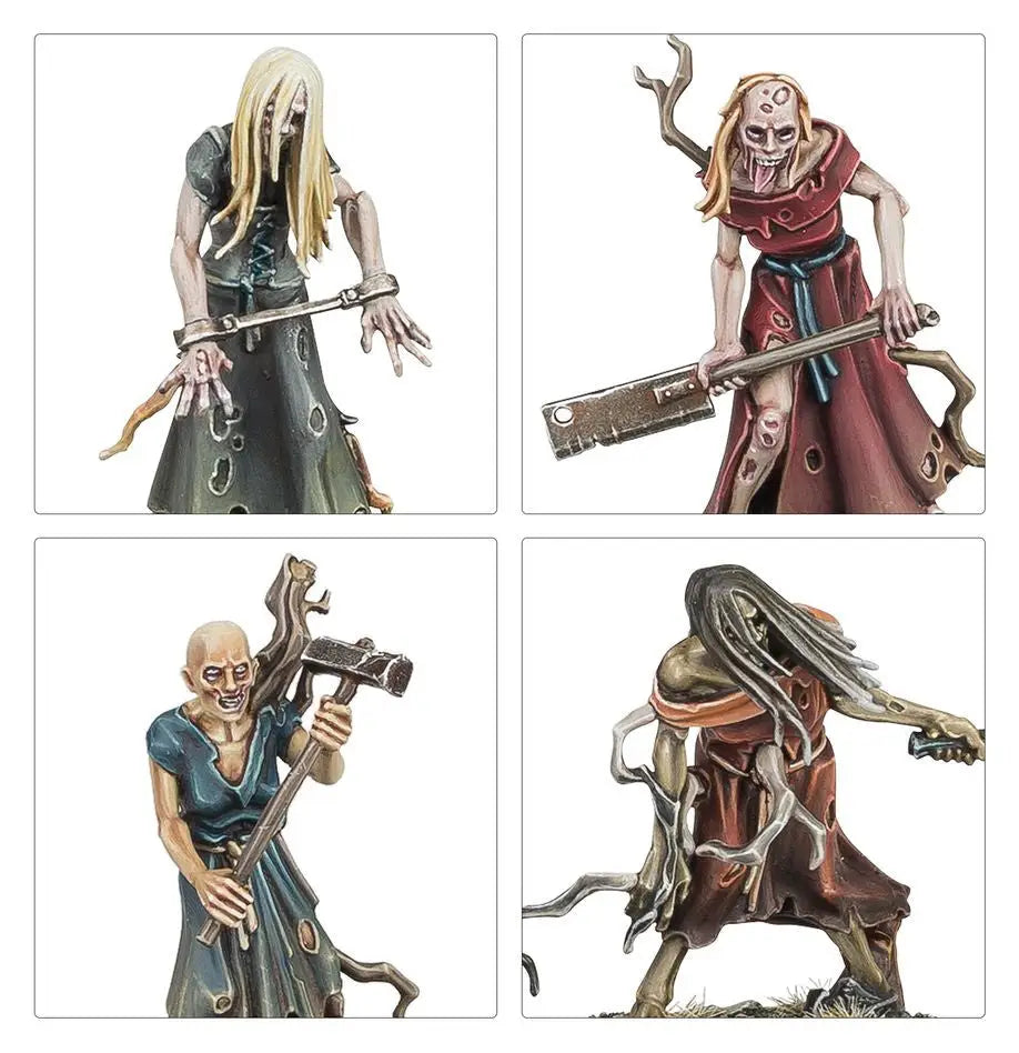 Four Deadwalker Zombies miniatures from Warhammer SOULDBLIGHT GAVELORDS DEADWALKER ZOMBIES
