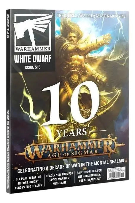 Warhammer White Dwarf Issue 516 celebrating 10 years of Age of Sigmar magazine
