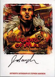 Album cover artwork of a man by Stephen Sadowski for Warlord of Mars trading cards