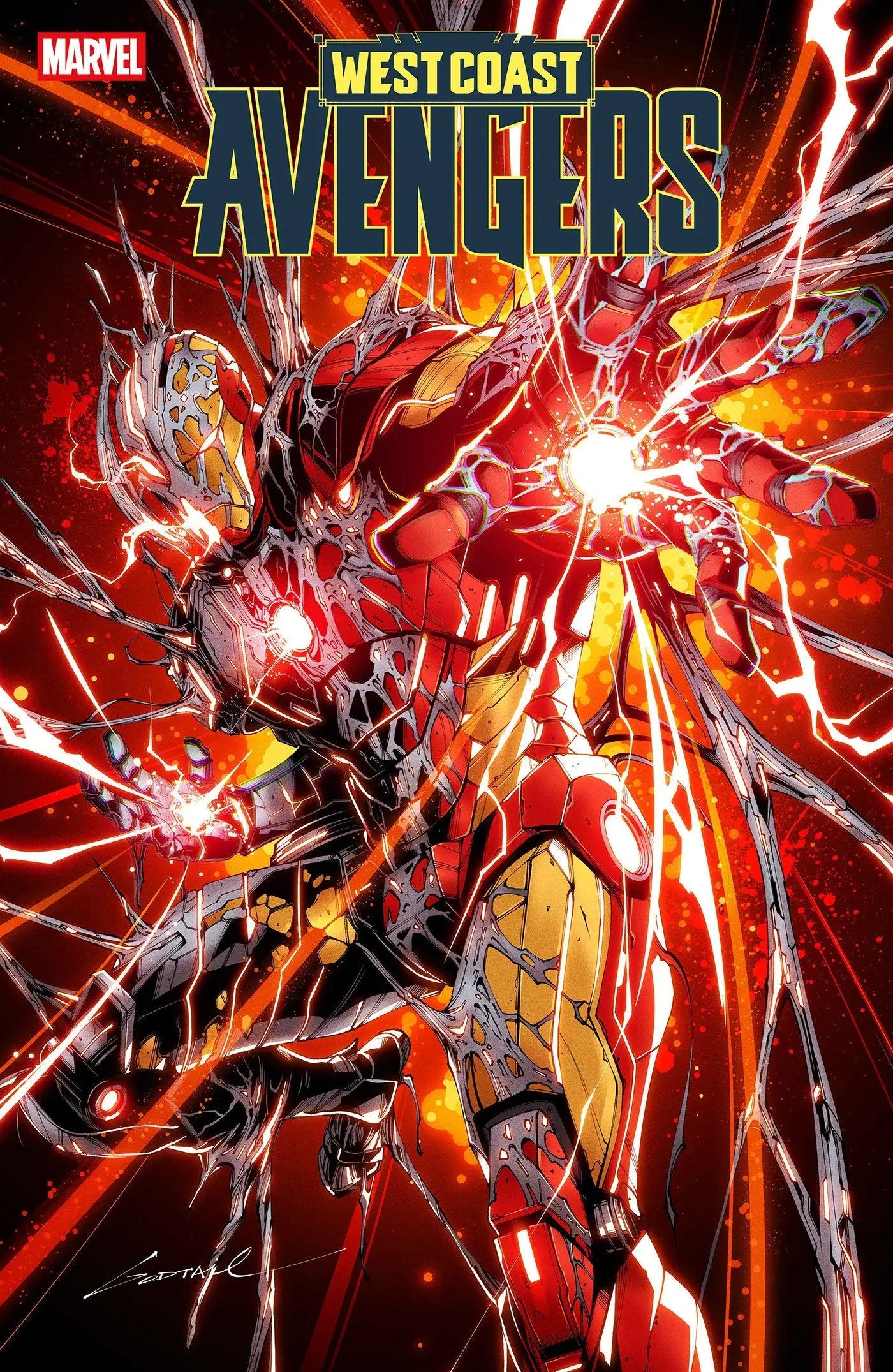 Iron Man comic book cover from West Coast Avengers #8 Godtail Variant edition