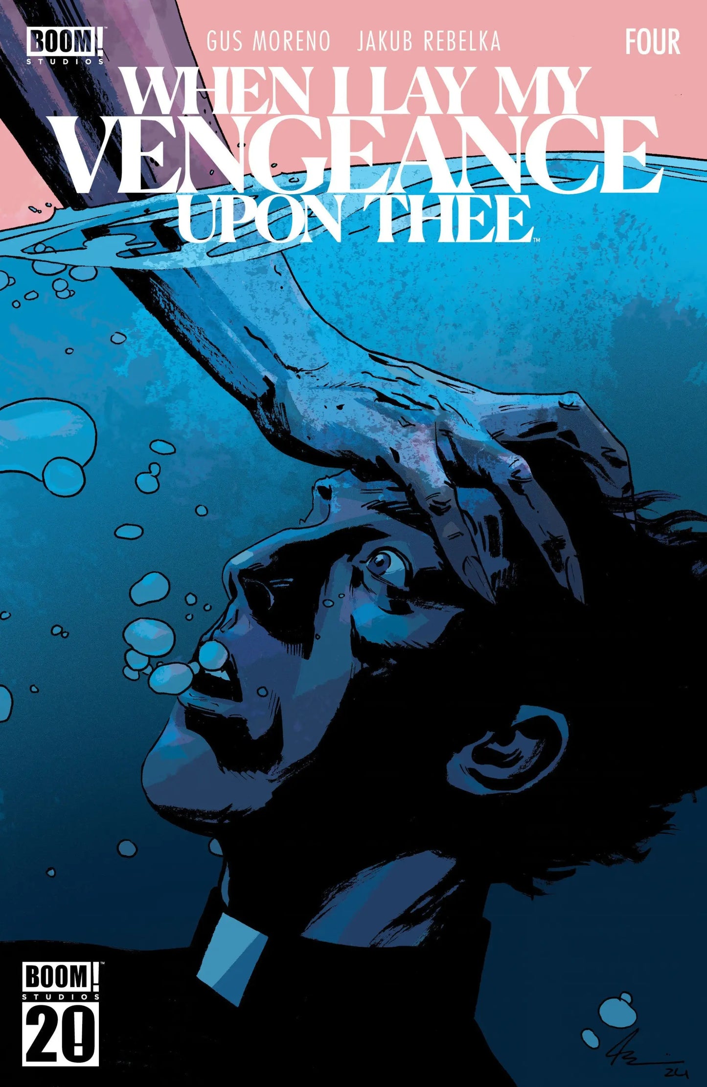 Comic book cover of When I Lay My Vengeance Upon Thee #4 B Variant Dressed Phillips featuring Stygian’s Exorcism