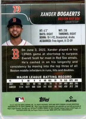 Xander Bogaerts - 2022 Stadium Club Chrome - #73 - Baseball - Baseball Card Single