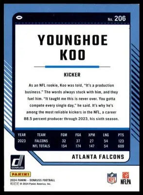 Younghoe Koo 2024 Donruss #206 Atlanta Falcons - Football Card Single