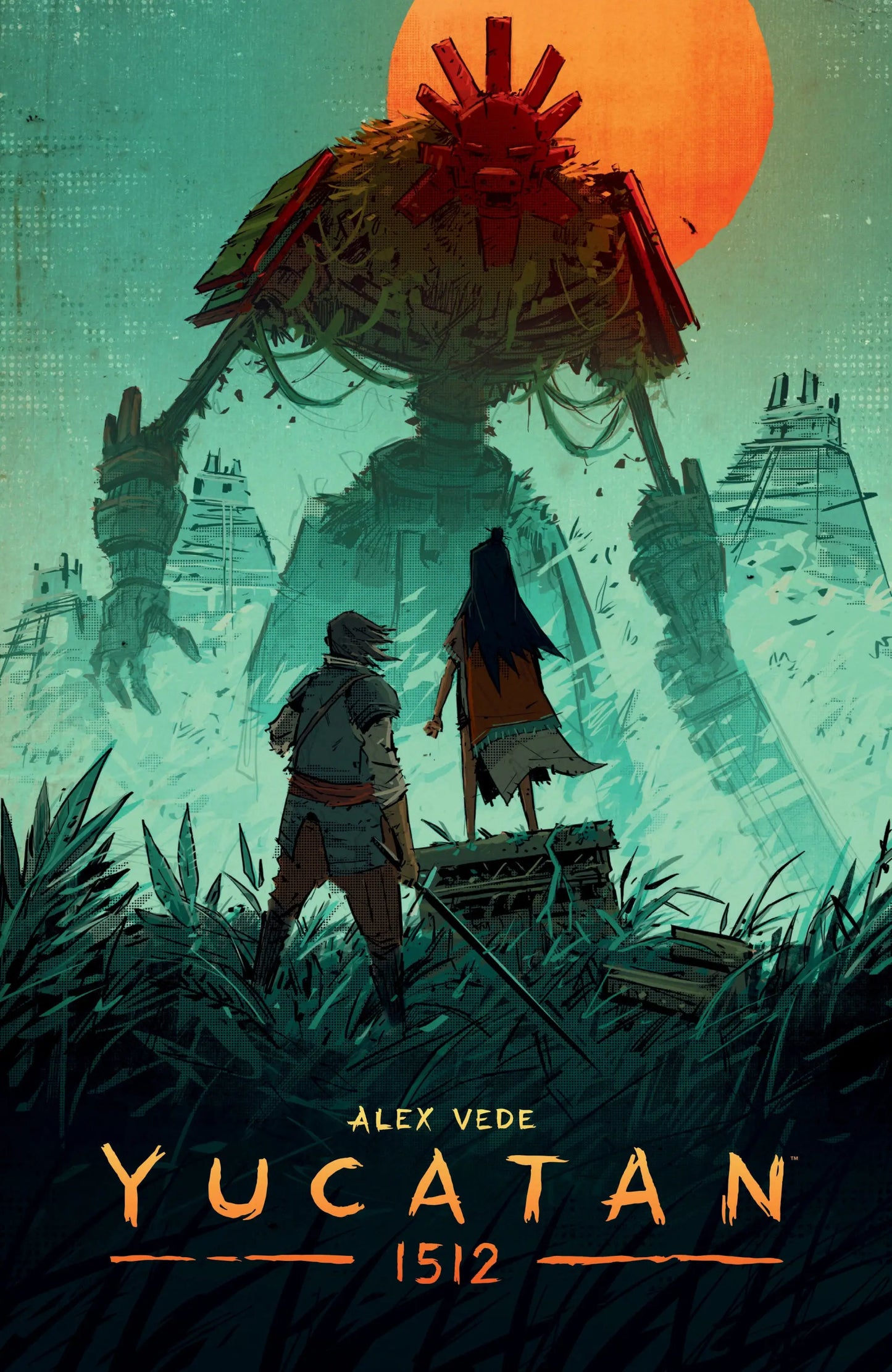 Fantasy book cover for Yucatan 1512 featuring Spanish soldiers and a legendary city