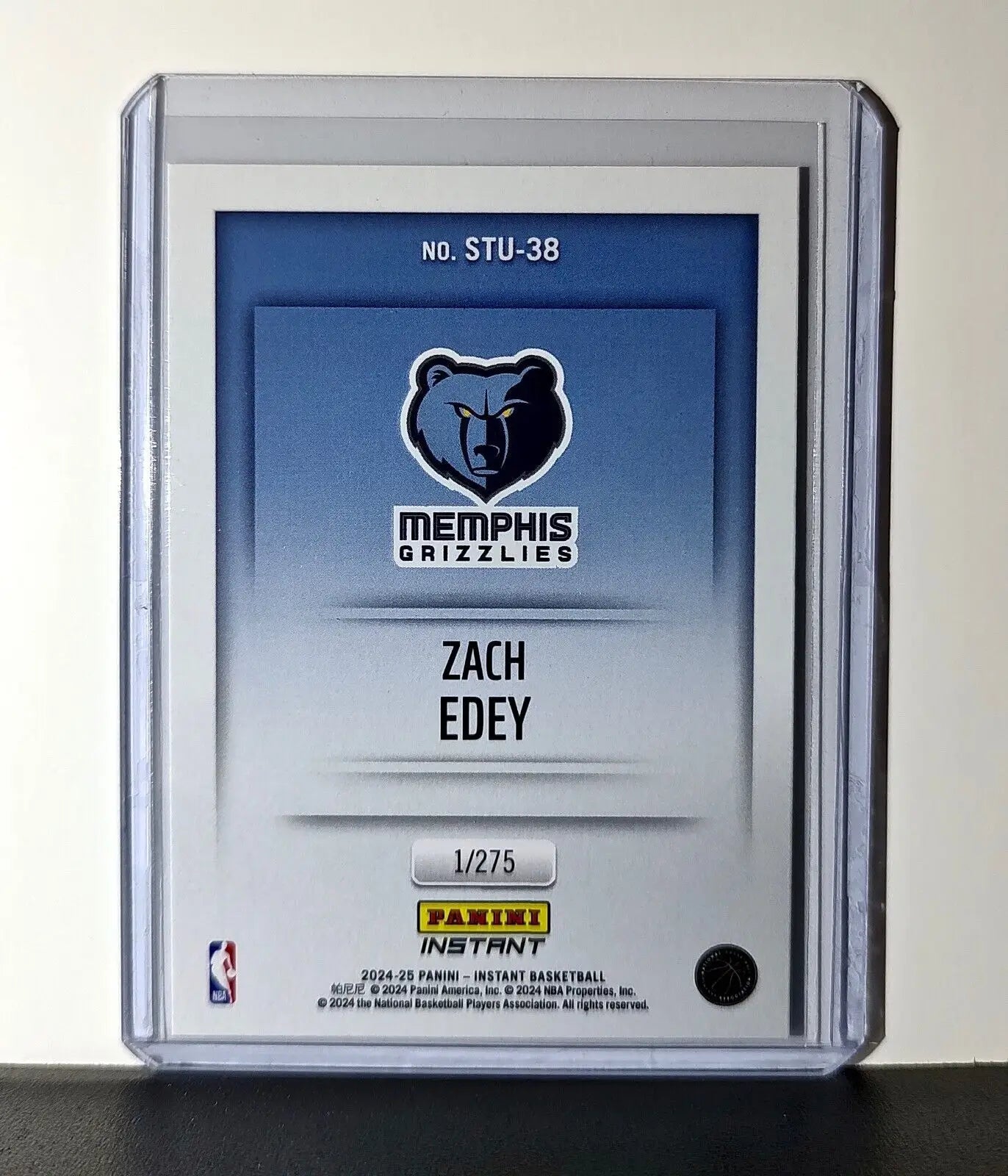 Zach Edey 2024-25 Panini NBA Studio #38 Rookie Card Memphis Grizzlies 1/275 - Basketball Card Single