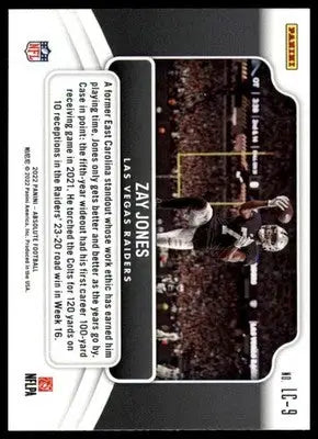 Zay Jones 2022 Panini Absolute Last Call #LC-9 Las Vegas Raiders - Football Card Single