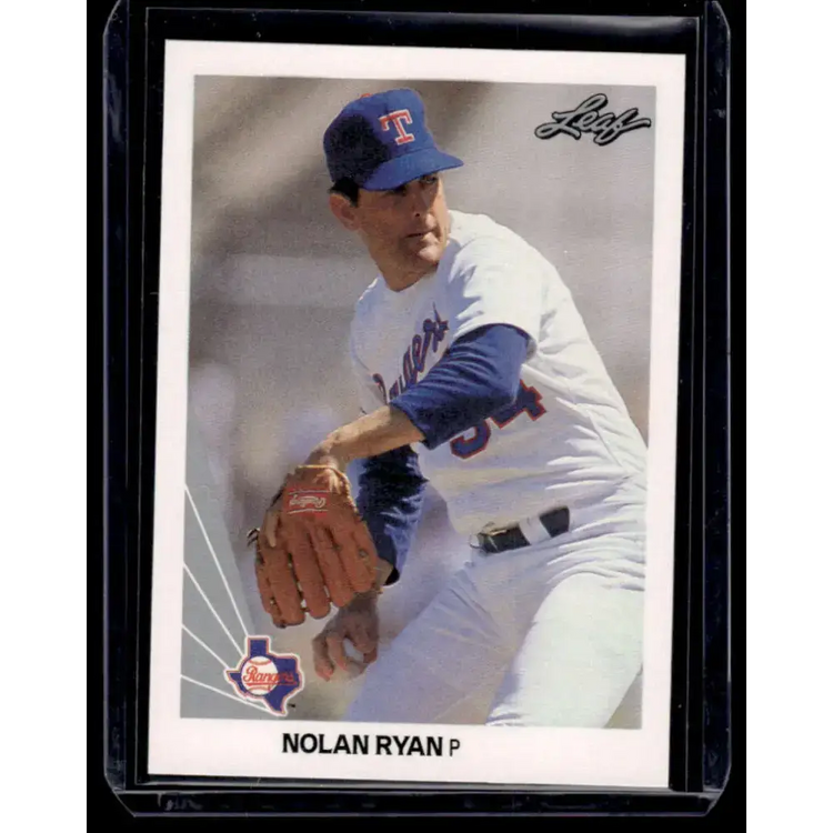 1990 Leaf #21 Nolan Ryan Texas Rangers NM-MT Baseball Card - Baseball Card Single