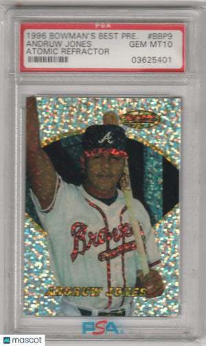 1996 Bowman’s Best Andruw Jones Atomic Refractor PSA 10 GEM MINT Columbia Hobby BBP9