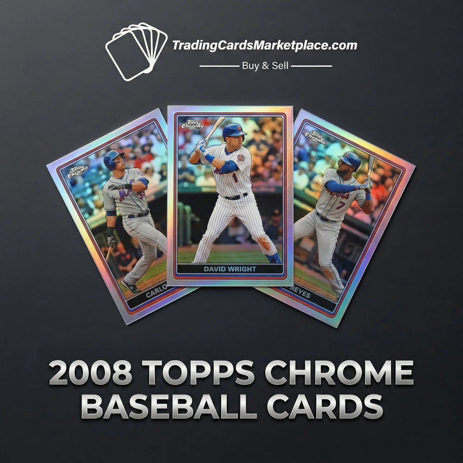 Three iridescent 2008 topps chrome baseball cards featuring players in pinstripe uniforms.