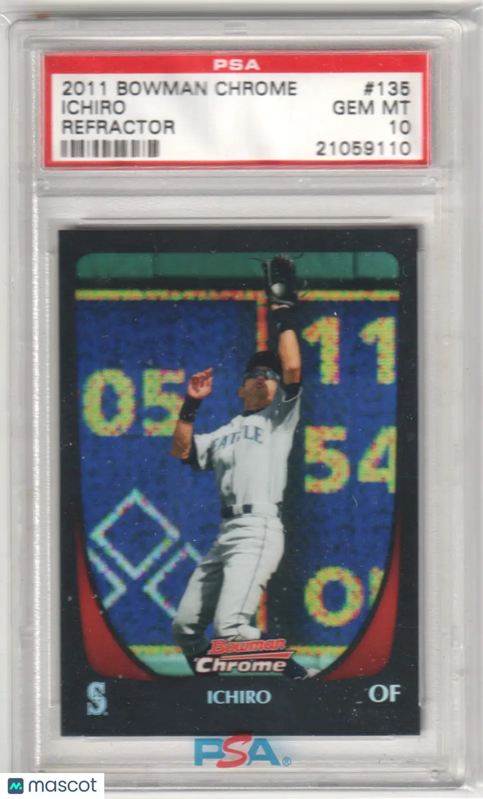 2011 Bowman Chrome Ichiro Refractor baseball card PSA 10 GEM MINT Columbia Hobby