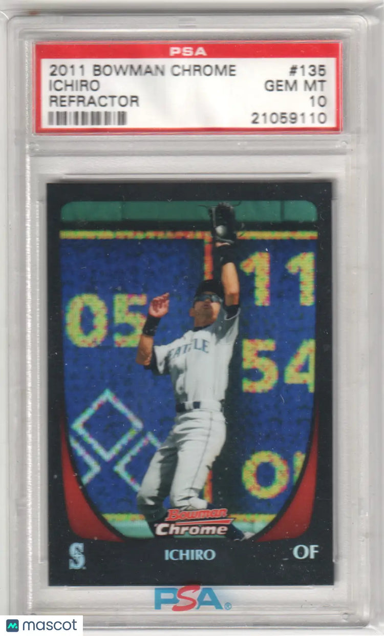 2011 Bowman Chrome Ichiro Refractor baseball card PSA 10 GEM MINT Columbia Hobby