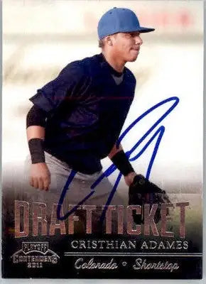 Cristhian Adames - 2011 Playoff Contenders - #DT55 - AUTO Draft Ticket Baseball - Baseball Card Single