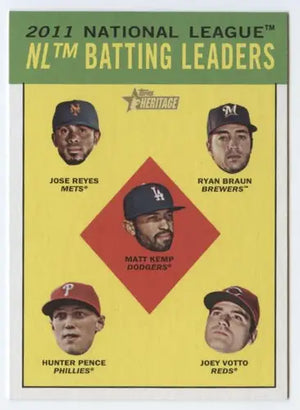 2012 Topps Heritage #1 Jose Reyes/Ryan Braun/Matt Kemp/Hunter Pence/Joe ID:81497 - Baseball Card Single