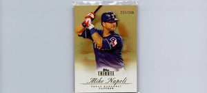 Mike Napoli baseball card from 2012 Topps Tribute Bronze #/299 collectible item