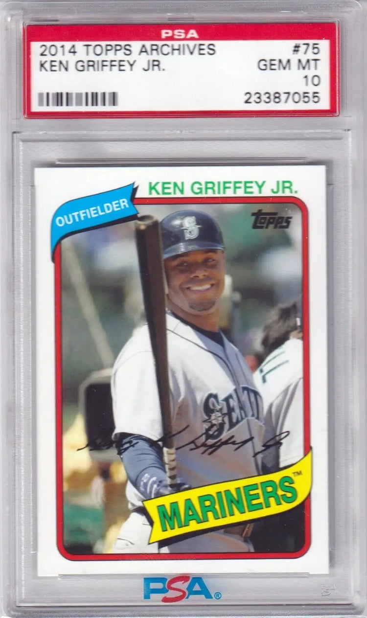 Graded Ken Griffey Jr baseball card from 2014 Topps Archives displayed by Columbia Hobby