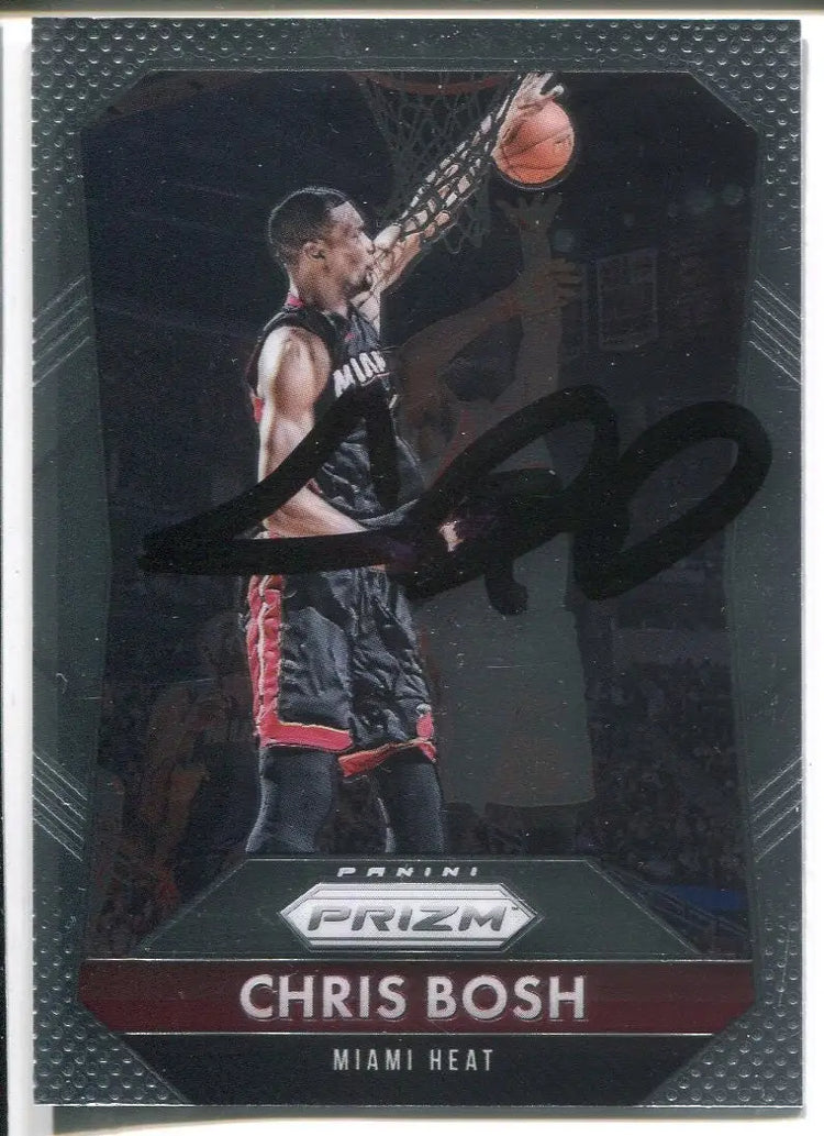 2015-16 Panini Prizm #74 Chris Bosh Auto Basketball Card Miami Heat JSA Signed - Basketball Card Single