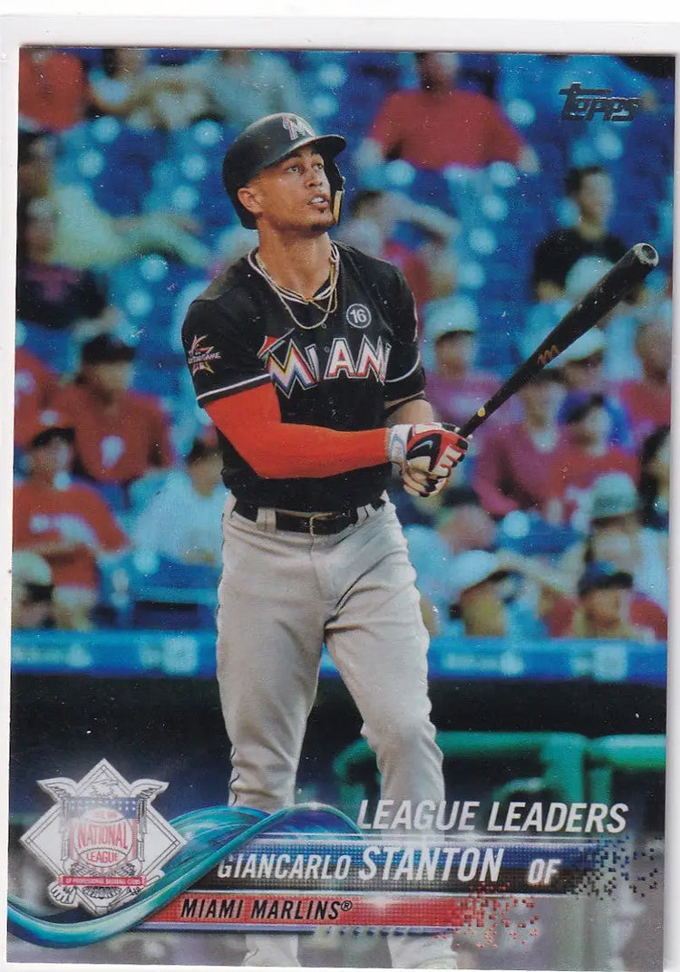 2018 TOPPS SERIES ONE #45 GIANCARLO STANTON HOLO- MIAMI MARLINS - Baseball Card Single