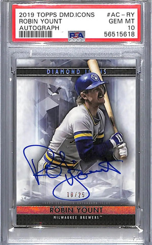 2019 Topps Diamond Icons #ACRY Robin Yount PSA 10 GEM MINT Auto 10/25 Milwaukee Brewers Baseball Card - Baseball Card