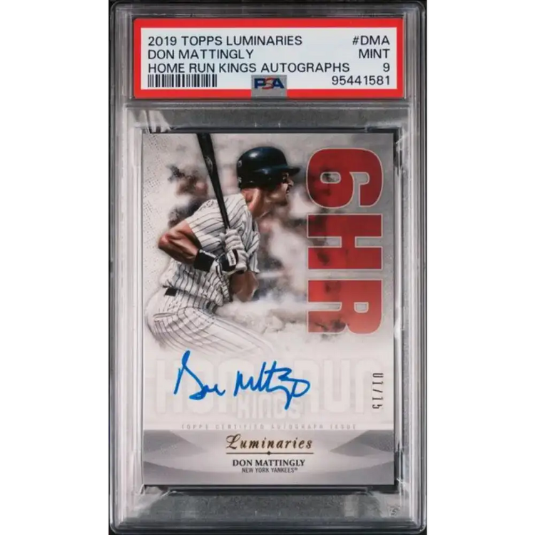 2019 Topps Luminaries Home Run Kings Red #HRK-DMA Don Mattingly PSA 9 MINT Auto 1/10 New York Yankees Baseball Card