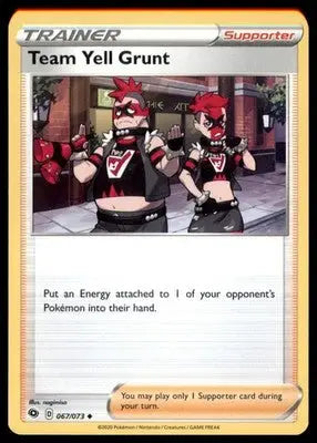 Champion’s Path Team Yell Grunt 67/73 Uncommon CHP 2020 - Pokémon Card Single