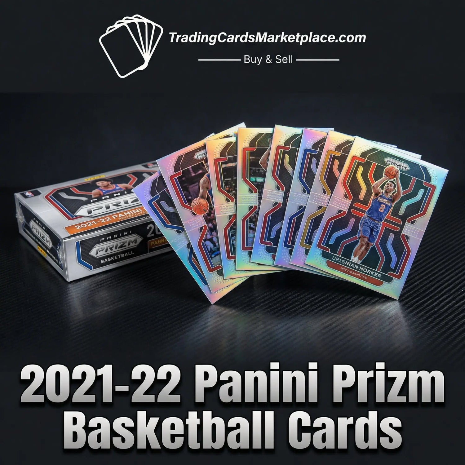 A shimmering holographic basketball trading card featuring uri shani norker in a blue jersey, part of the 2021-22 panini prizm basketball cards collection.