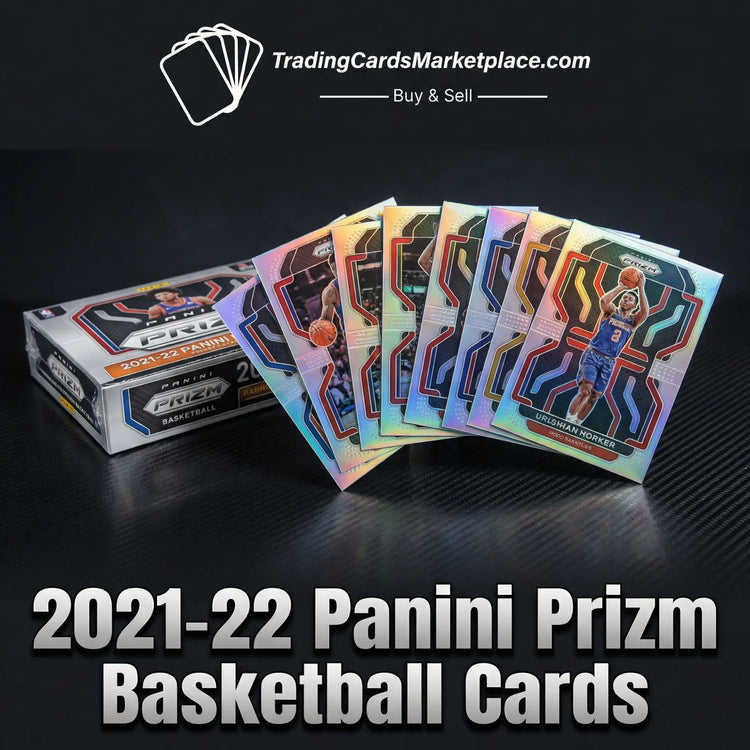 A shimmering holographic basketball trading card featuring uri shani norker in a blue jersey, part of the 2021-22 panini prizm basketball cards collection.