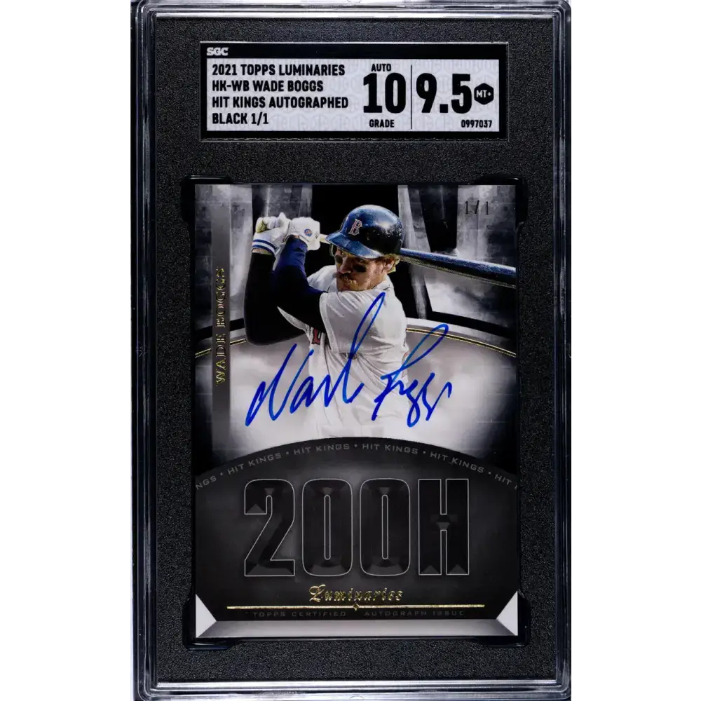 2021 Topps Luminaries Hit Kings Black #HK-WB Wade Boggs SGC 9.5 MINT+ Auto 1/1 Boston Red Sox Baseball Card