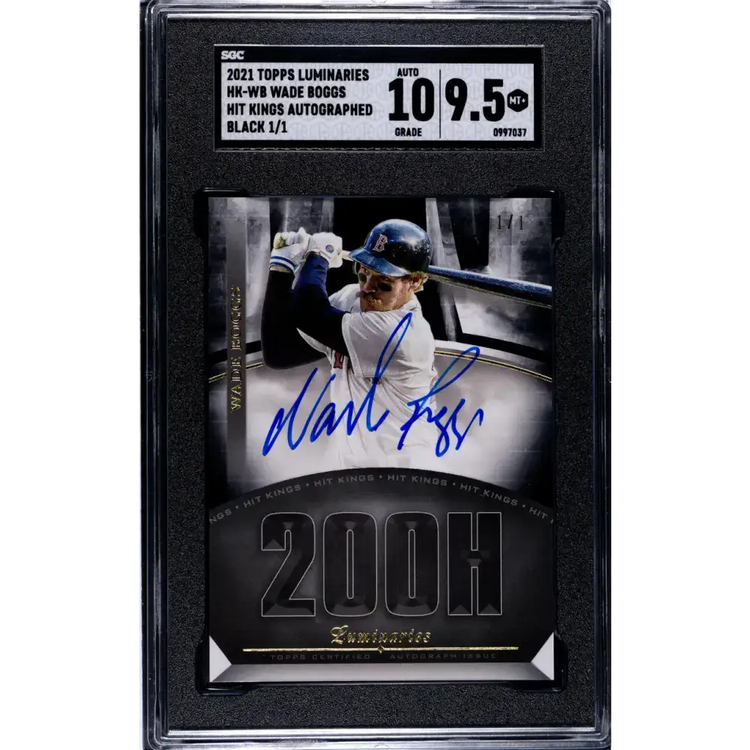 2021 Topps Luminaries Hit Kings Black #HK-WB Wade Boggs SGC 9.5 MINT+ Auto 1/1 Boston Red Sox Baseball Card