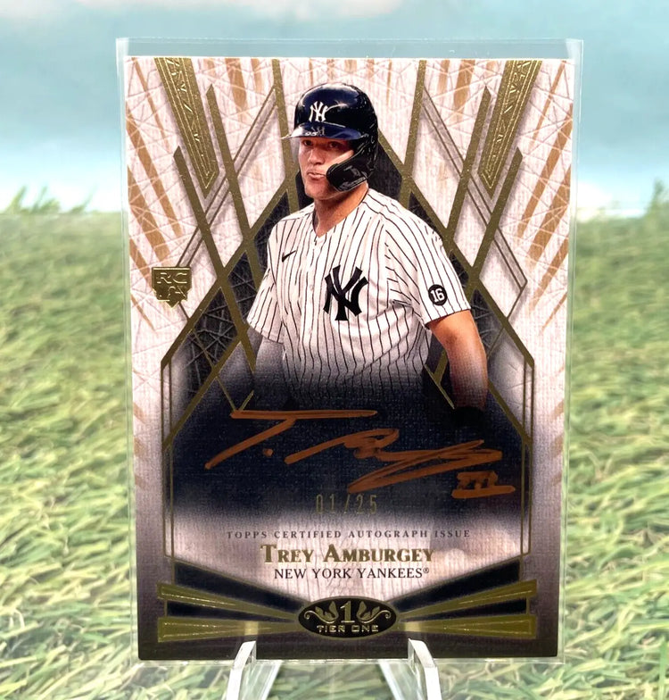 2022 Topps Tier One- Trey Amburgey -Break Out Bronze Ink (RC) Auto 01/25 Yankees - Baseball Card Single