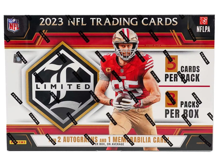 2023 Panini Limited Football Hobby Box with limited football cards and rookie patch autographs