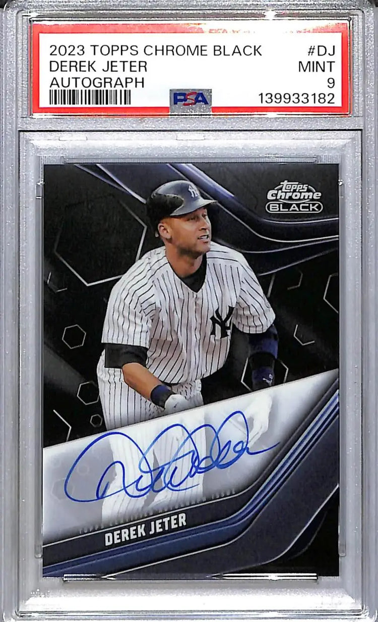 2023 Topps Chrome Black #CBA-DJ Derek Jeter PSA 9 MINT Auto New York Yankees