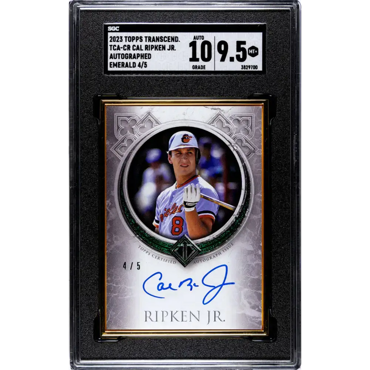 2023 Topps Transcendent #TCACR Cal Ripken Jr. SGC 9.5 MINT+ Auto 4/5 Baltimore Orioles Baseball Card - Baseball Card