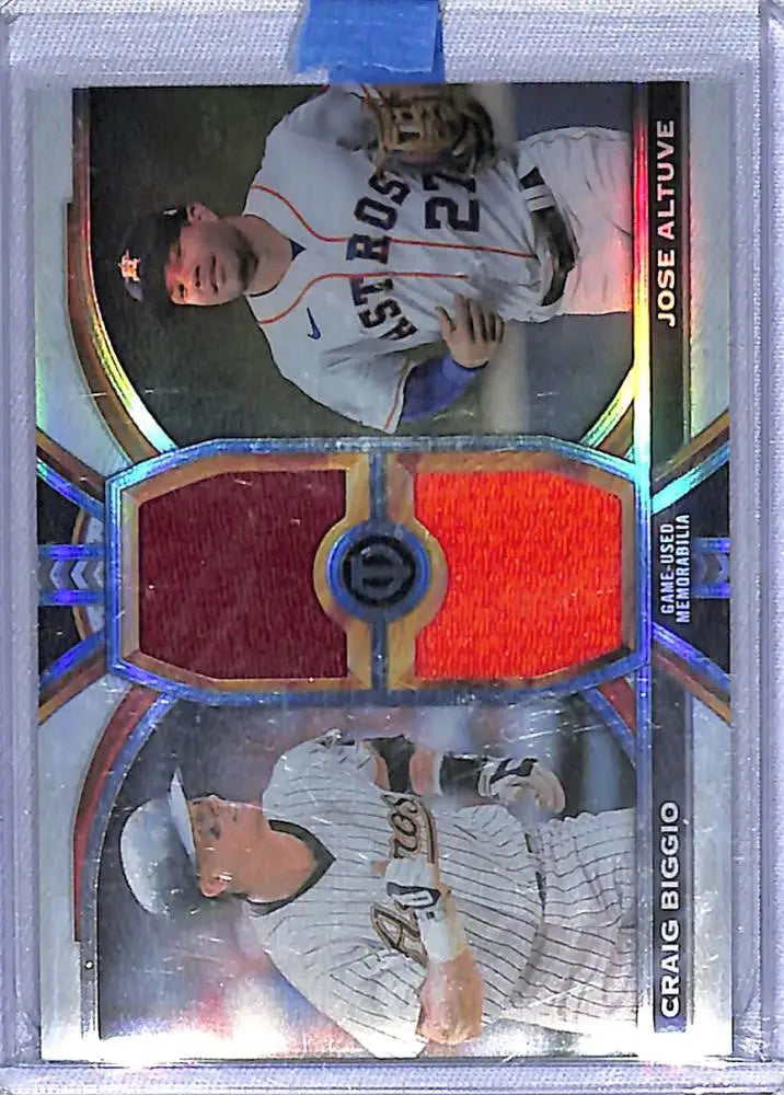 2023 Topps Tribute Dual Relics 2 Image #DR-BA Craig Biggio/Jose Altuve NM-MT MEM 038/199 Houston Astros Baseball Card