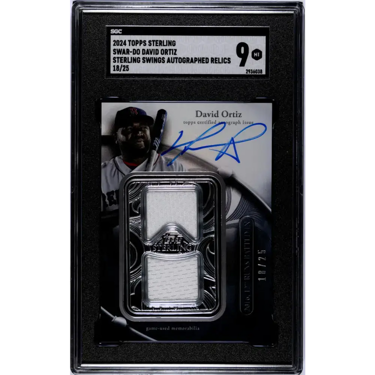 2024 Topps Sterling #SWARDO David Ortiz SGC 9 MINT MEM Auto 18/25 Boston Red Sox Baseball Card - Baseball Card Single