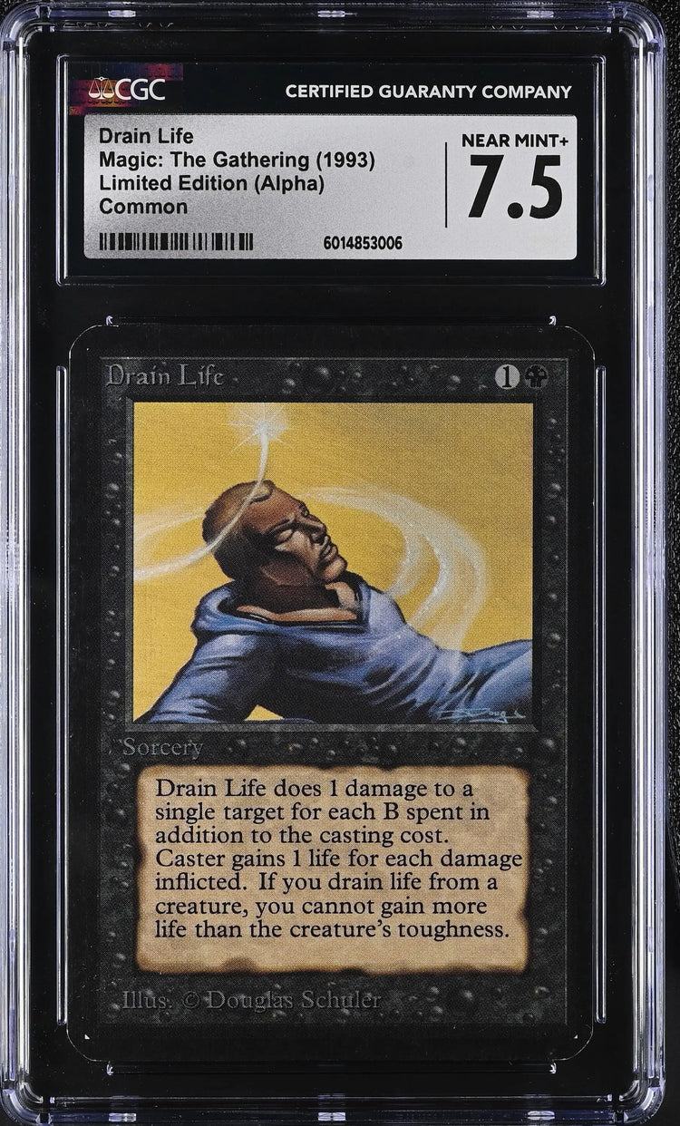 Magic MTG Drain Life [Alpha Edition] Graded CGC 7.5 NM+ - Magic Card Single