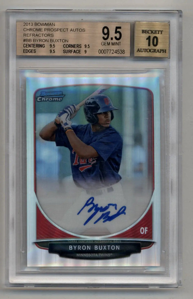 Byron Buxton 2013 Bowman Chrome Prospect Auto Refractor 069/500 BGS 9.5 Gem Mint - Singles