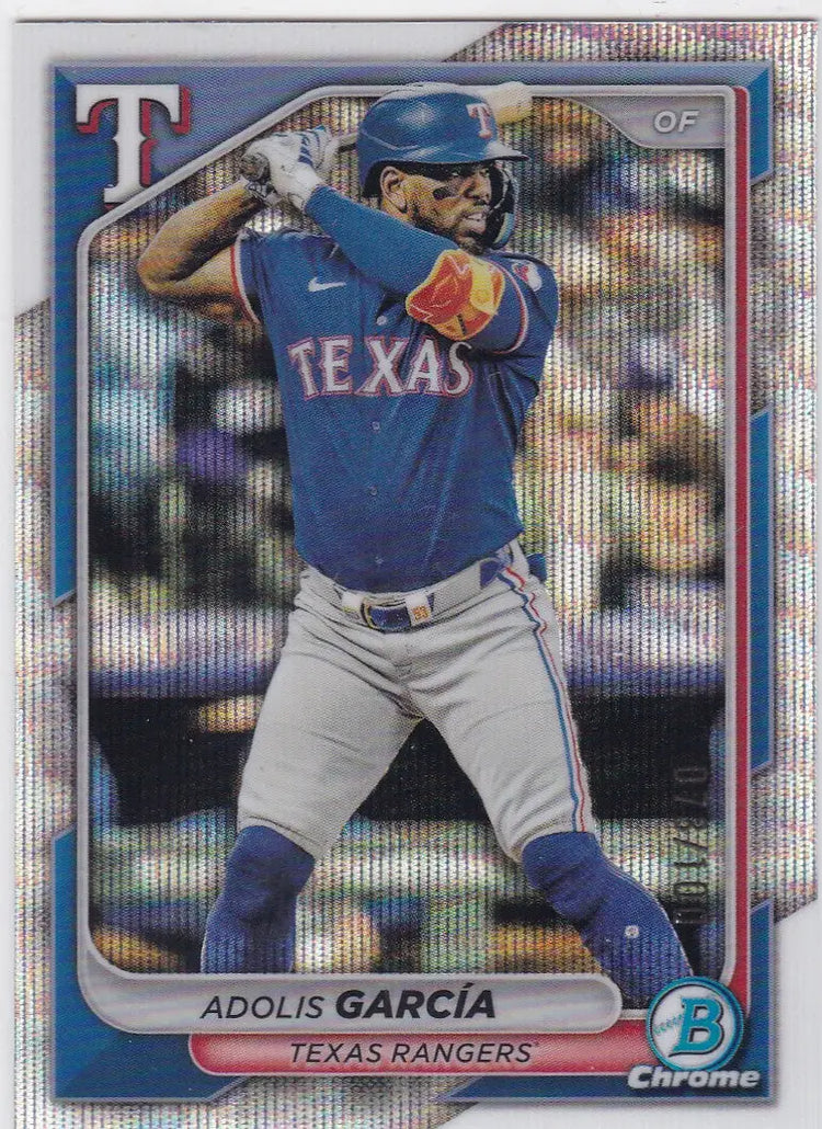 2024 Bowman Chrome #66 Adolis Garcia Wace Refractor 73/100 Texas Rangers - Baseball Card Single