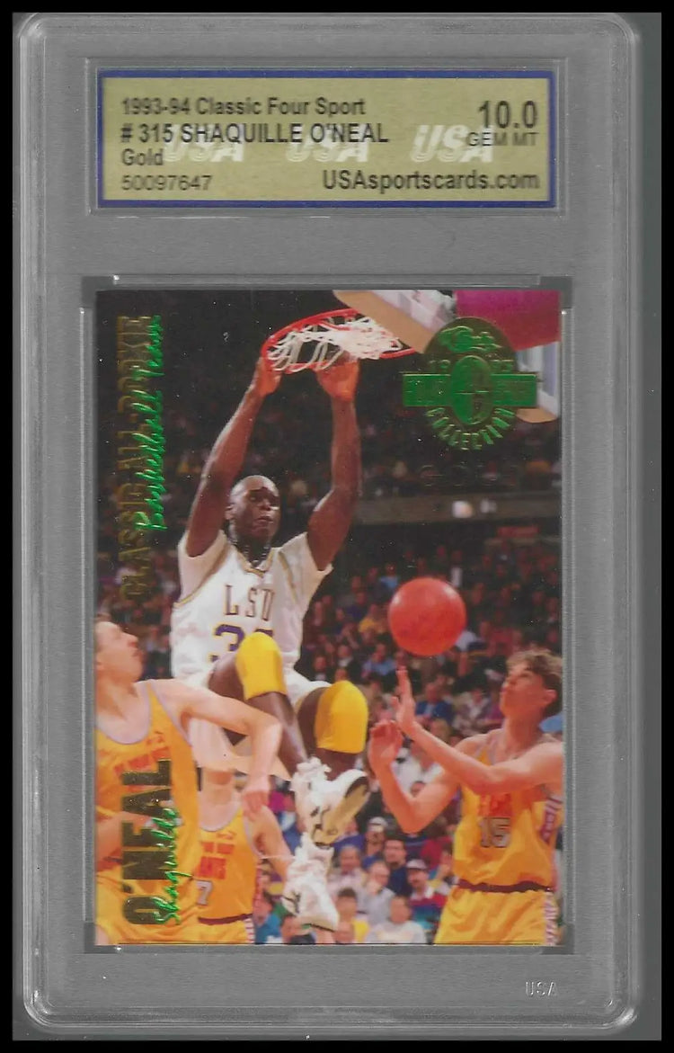1993 Classic Four Sport Gold #315 Shaquille O’Neal USA GEM/MT 10 - Basketball Card Single