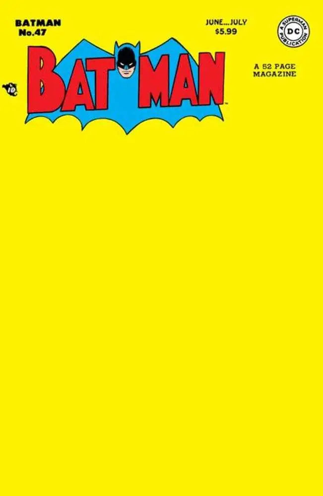 Batman #47 Facsimile Edition Cover C Blank Card Stock Variant - DC Card Single