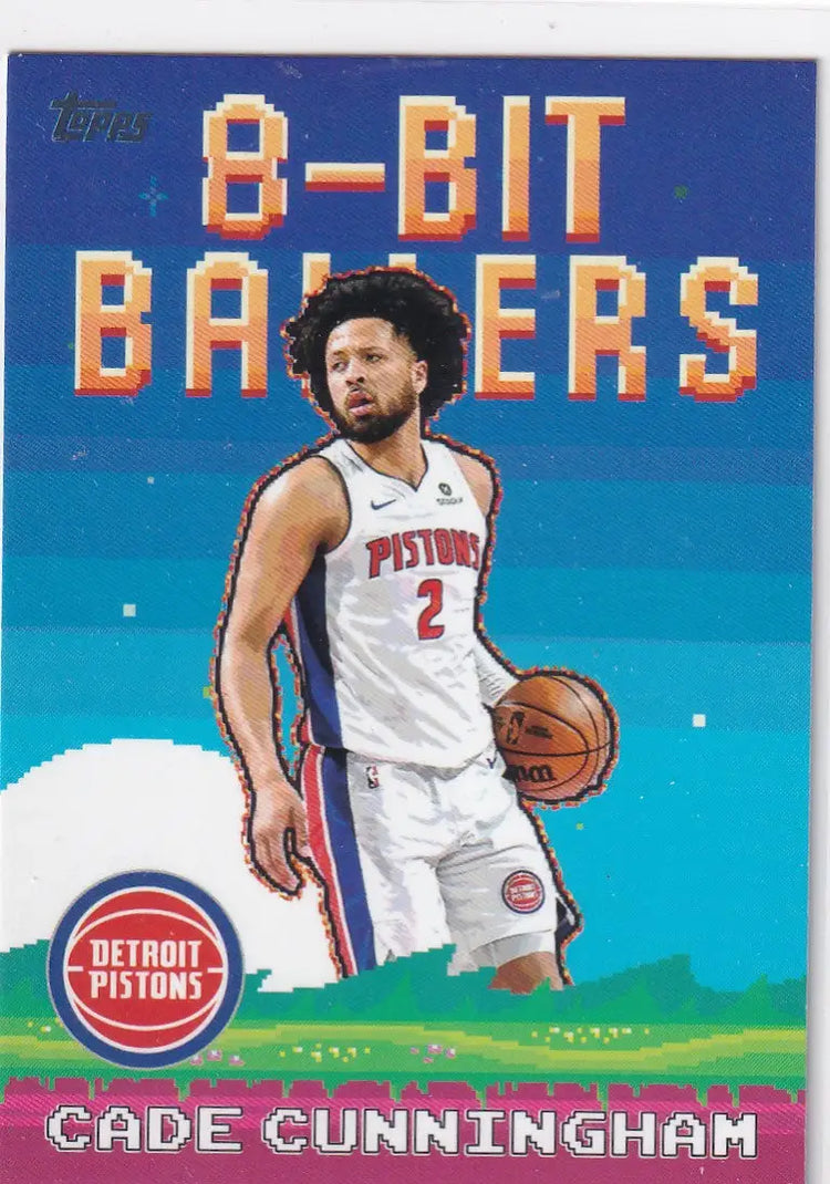 2025 TOPPS #8B-1 CADE CUNNINGHAM 8 BIT BALLERS- DETROIT PISTONS - Basketball Card Single