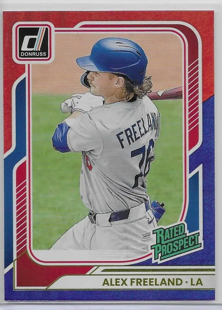 2026 Donruss #169 Alex Freeland Red and Blue Los Angeles Dodgers RC (1414) - Baseball Card Single