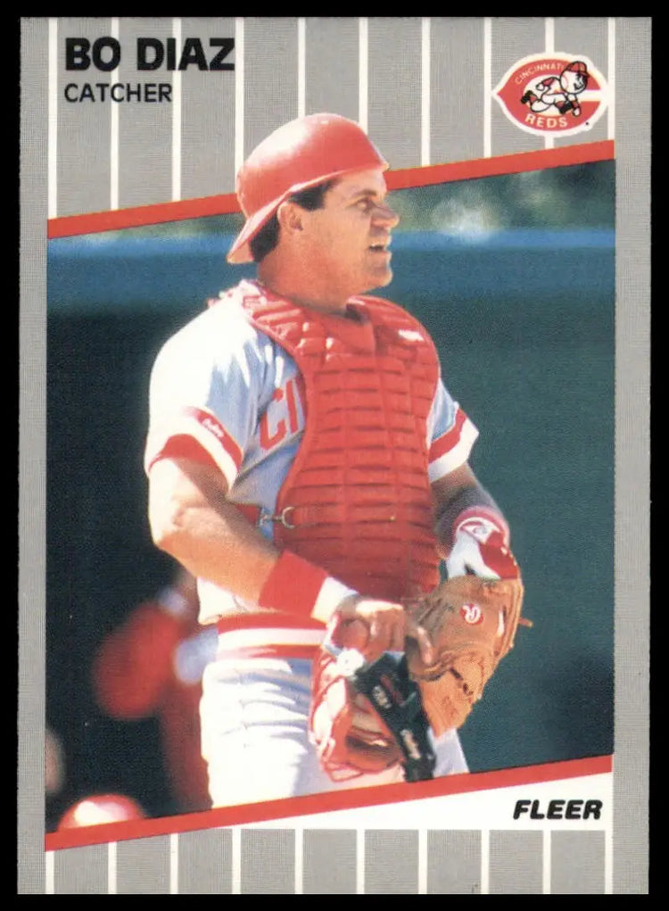 1989 Fleer Bo Diaz 159 Cincinnati Reds NM - Baseball Card Single