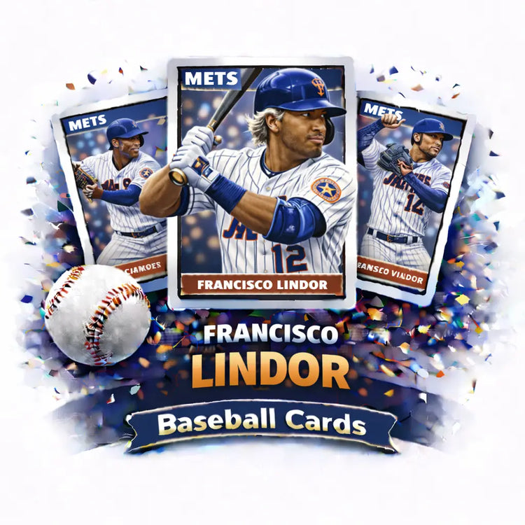 Francisco lindor mets baseball card featuring a player in a blue and white pinstripe uniform with the number 12, wearing a matching helmet.