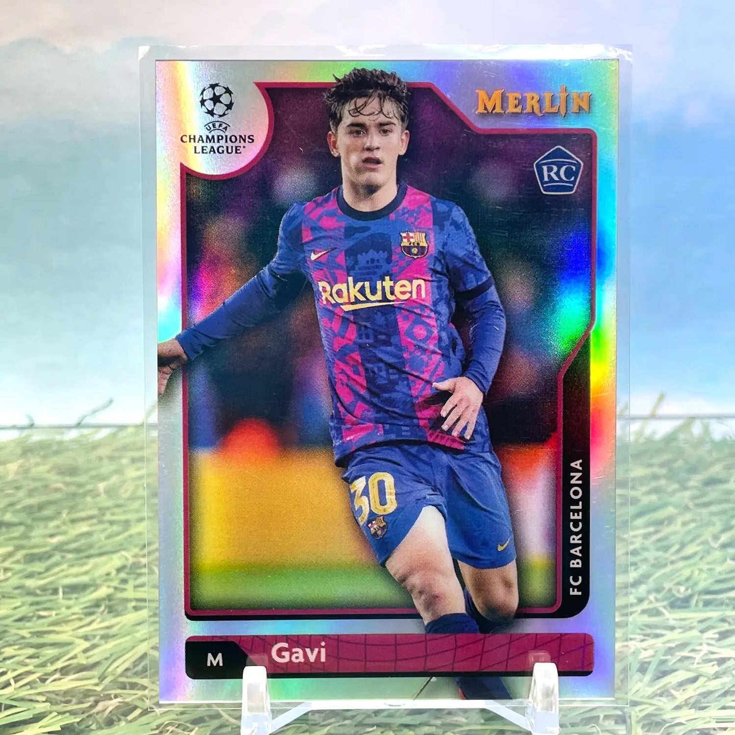 Gavi 2022 Topps Merlin Silver Refractor #107 FC Barcelona Midfielder Rookie RC - Soccer Card Single