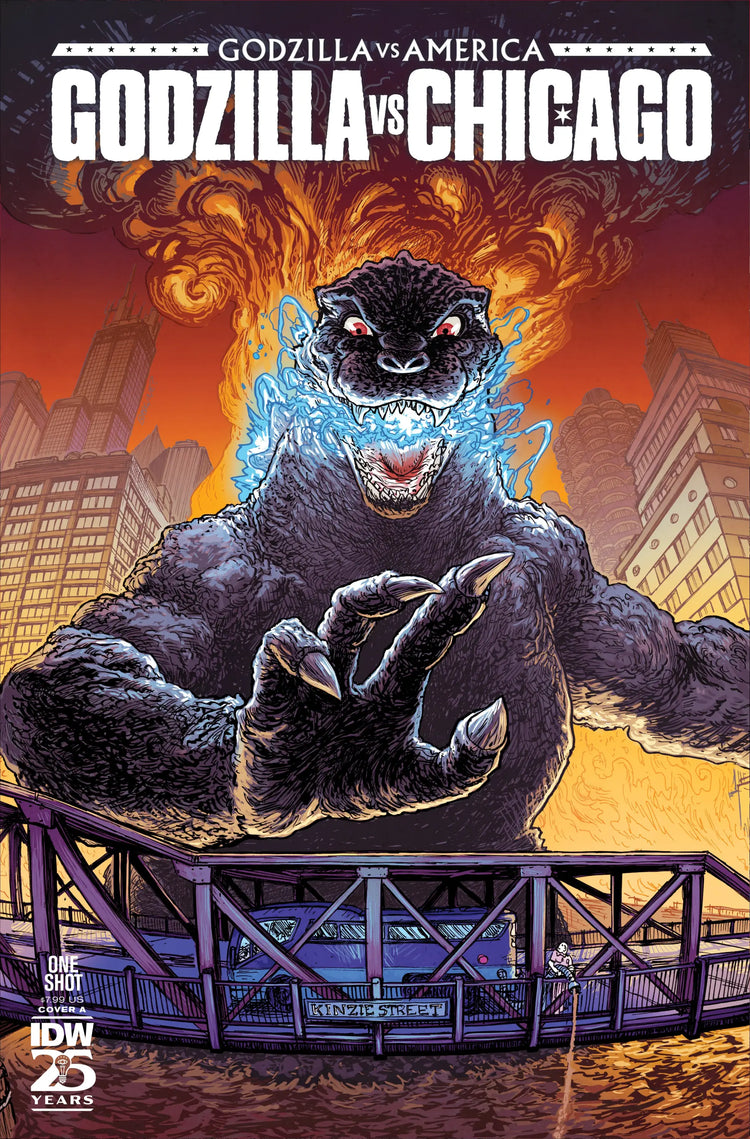 Godzilla vs. America: Chicago Cover A (Browne) - Comic Book